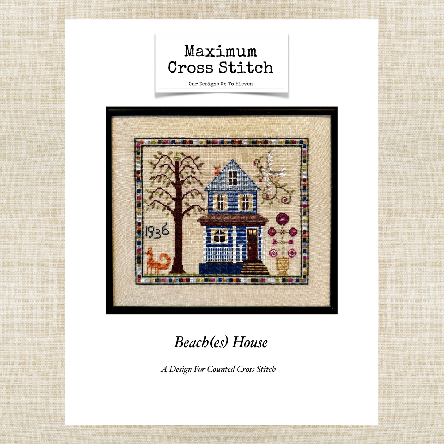 Maximum Cross Stitch - Beach(es) House - Booklet Chart and/or Roxy Floss Pack