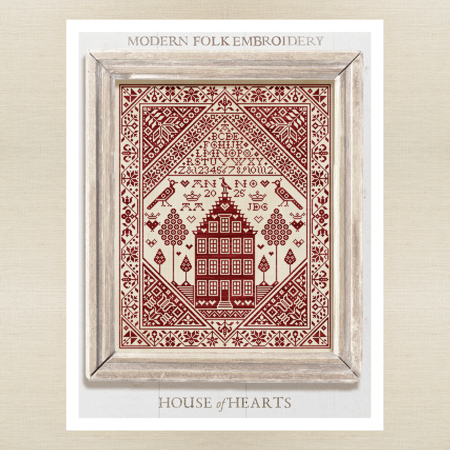 Modern Folk Embroidery - House of Hearts - Booklet Chart