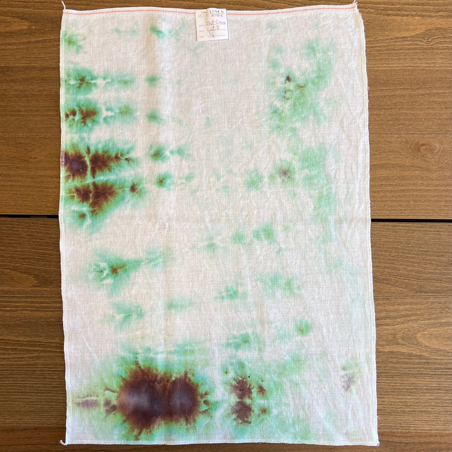 Roxy Floss Co Hand Dyed Linen - Snow Day Acid Bath - 28ct Linen