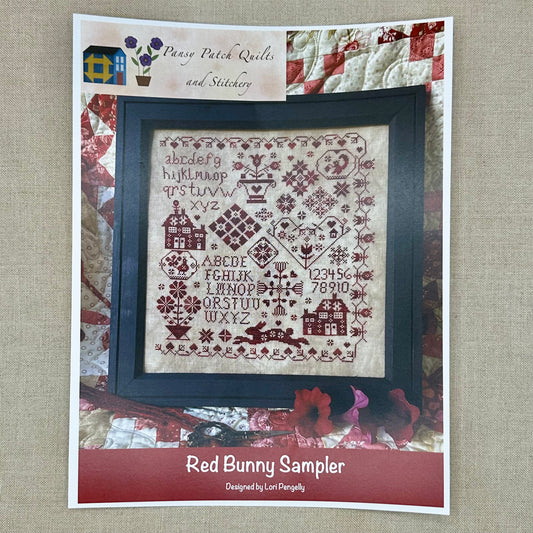 Pansy Patch Quilts and Stitchery - Red Bunny Sampler - Booklet Chart