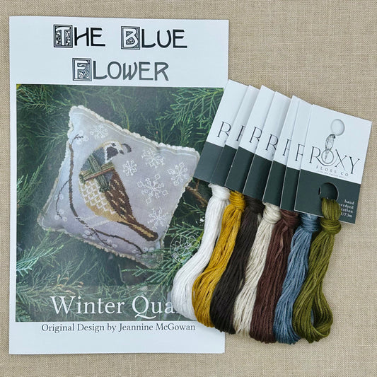The Blue Flower - Winter Quail - Booklet Chart and/or Roxy Floss Conversion