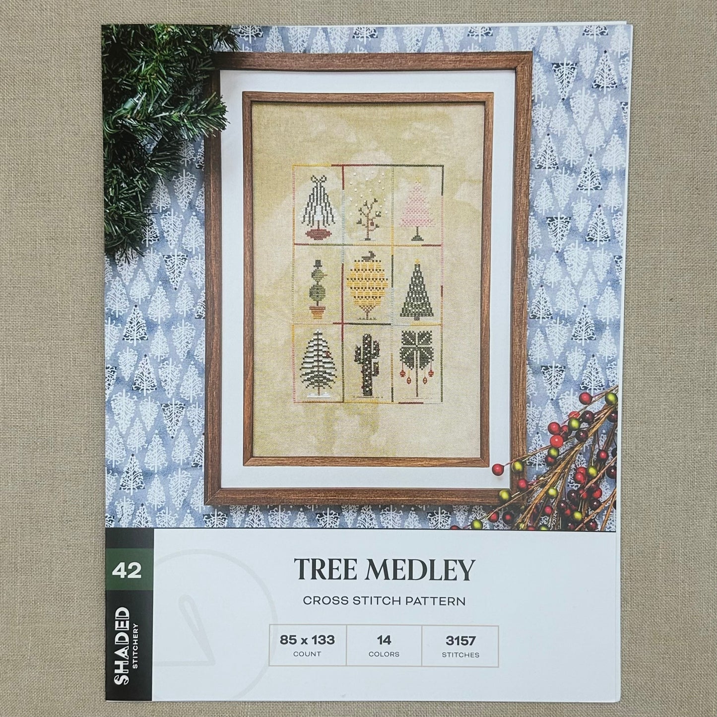 Shaded Stitchery - Tree Medley - Booklet Chart and/or Roxy Floss