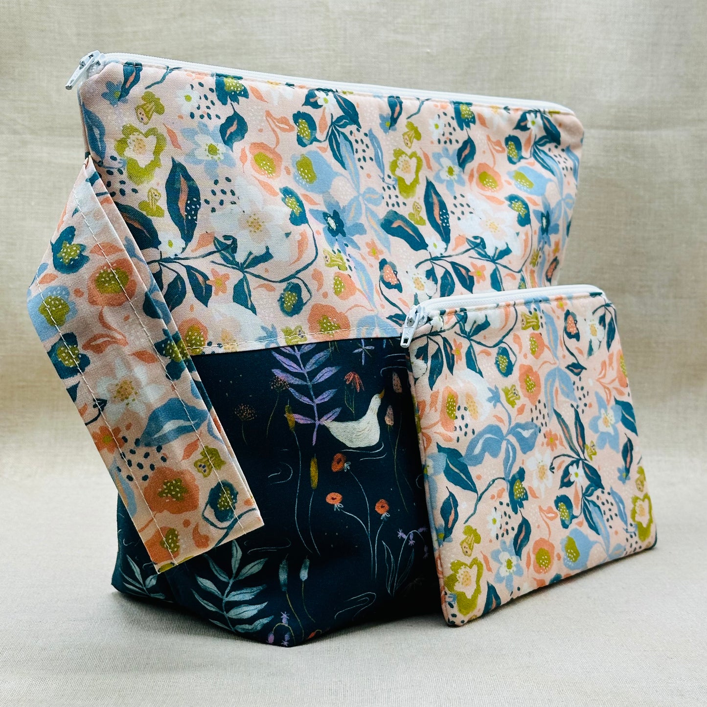 Spring Quackers  - Project Bag with Coordinating Notions Pouch